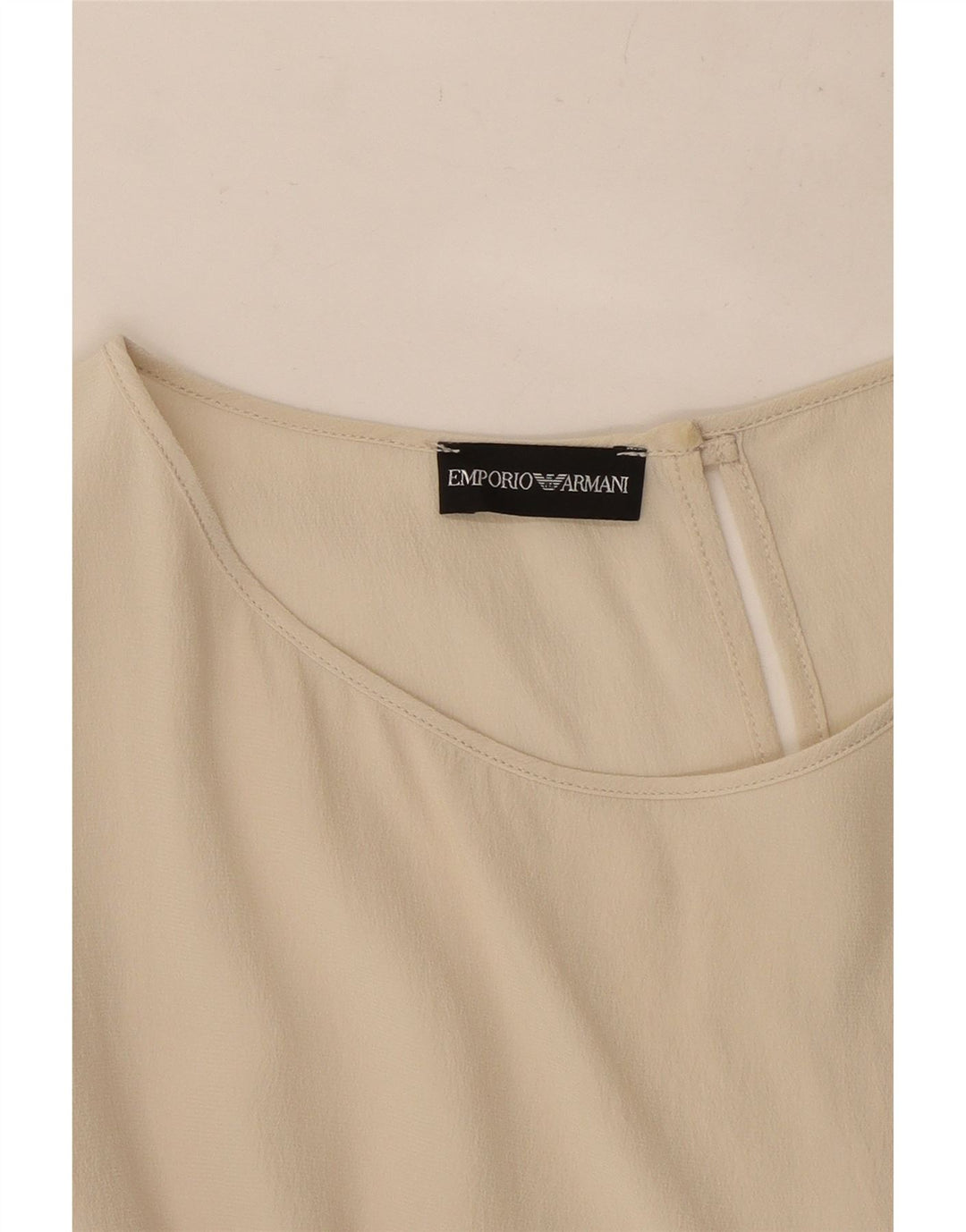 Emporio Armani Womens Blouse Top UK 14 Large Off White