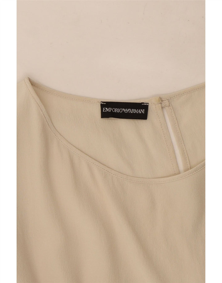 Emporio Armani Womens Blouse Top UK 14 Large Off White