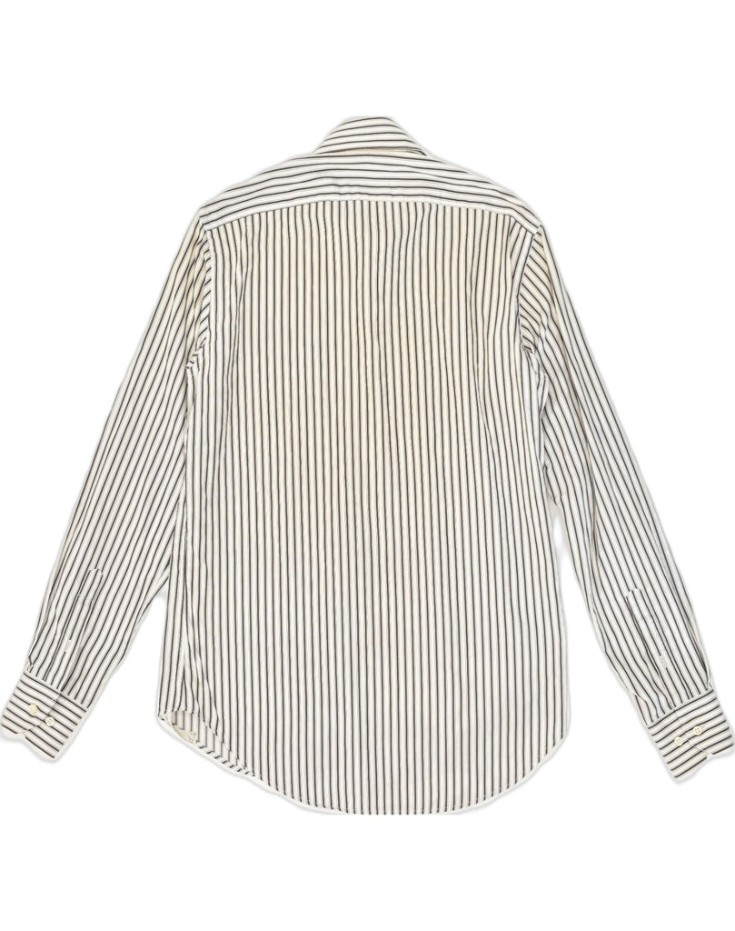 MASSIMO DUTTI Mens Shirt Size 39 15 1/2 Medium White Striped Cotton | Vintage Massimo Dutti | Thrift | Second-Hand Massimo Dutti | Used Clothing | Messina Hembry 