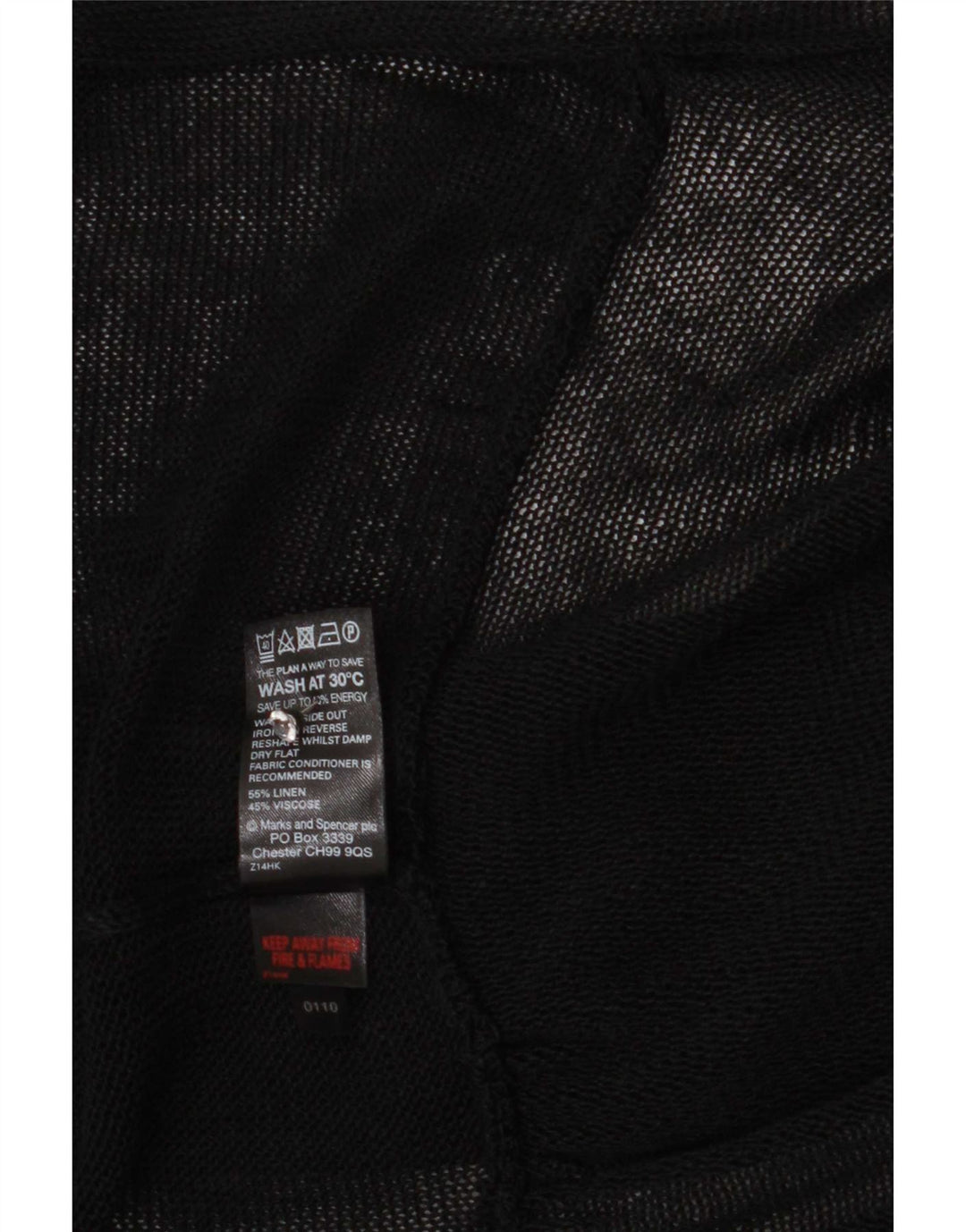 Marks & Spencer Womens See Through Cardigan Sweater UK 14 Medium Black