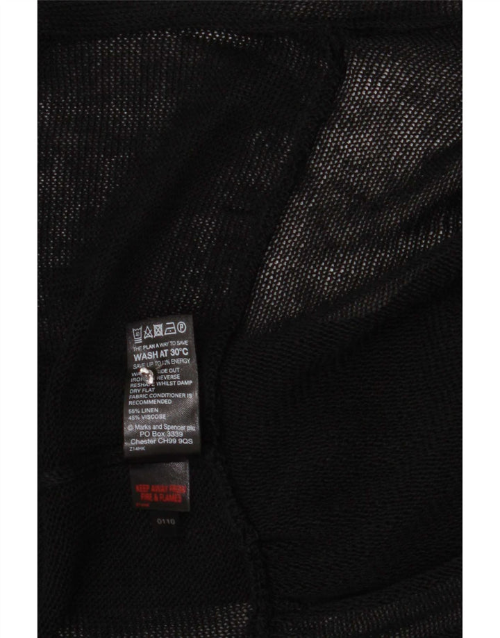 Marks & Spencer Womens See Through Cardigan Sweater UK 14 Medium Black
