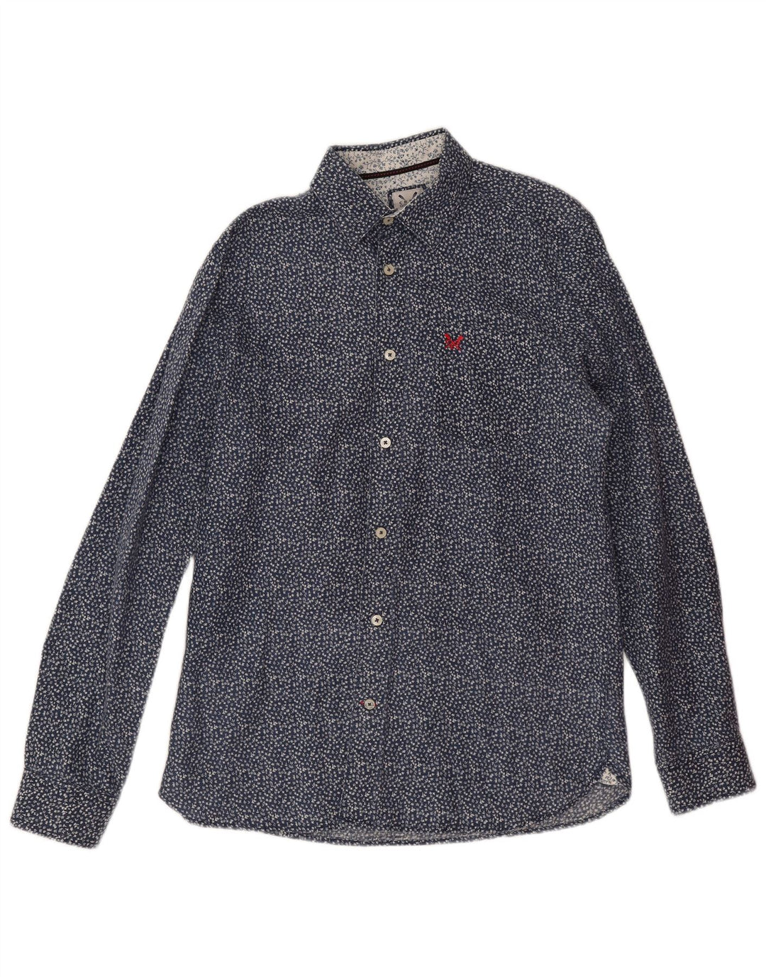 Crew Clothing Mens Shirt Small Navy Blue Floral Linen