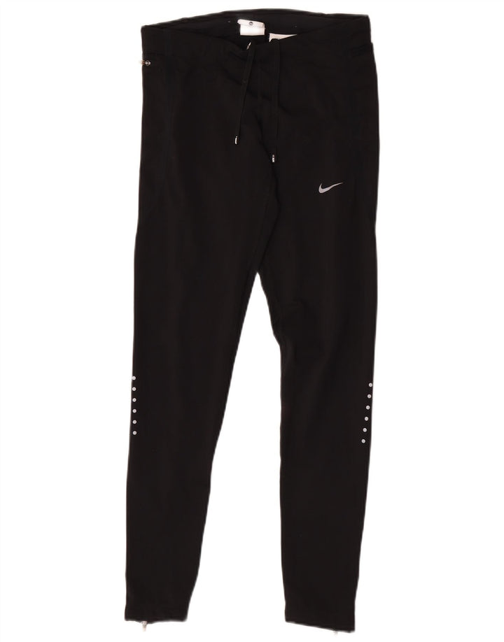 Nike Womens Dri Fit Leggings UK 6 XS  Black Colourblock Polyester