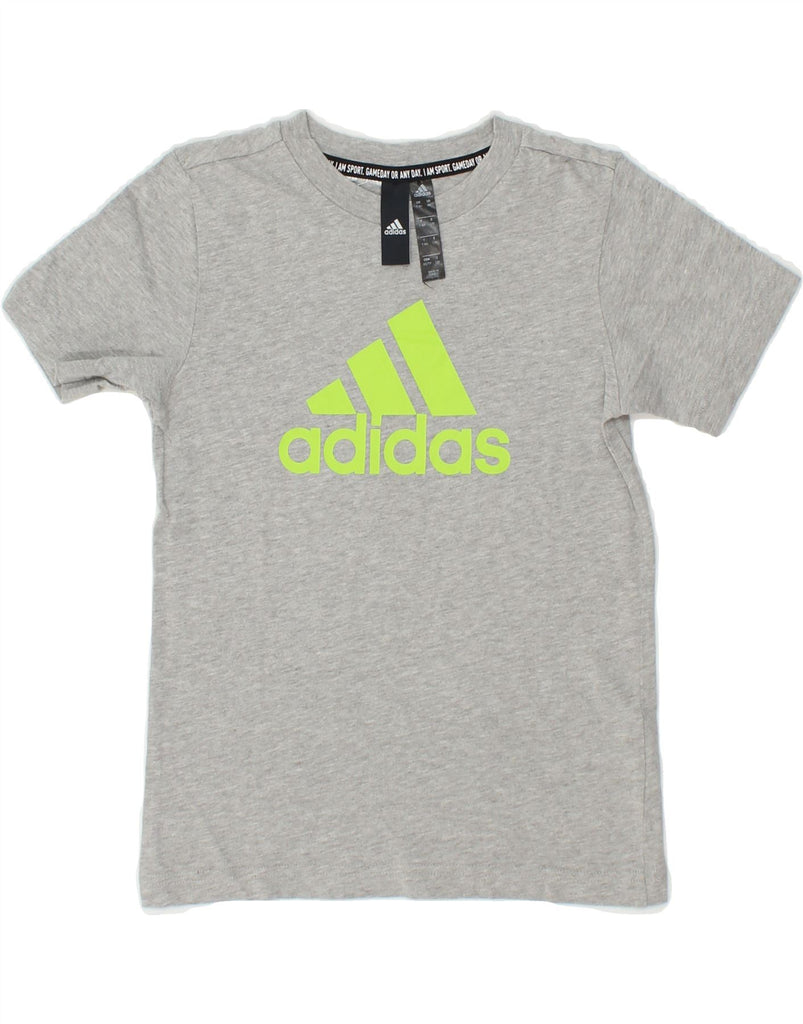 ADIDAS Boys Graphic T-Shirt Top 7-8 Years Grey Cotton | Vintage Adidas | Thrift | Second-Hand Adidas | Used Clothing | Messina Hembry 