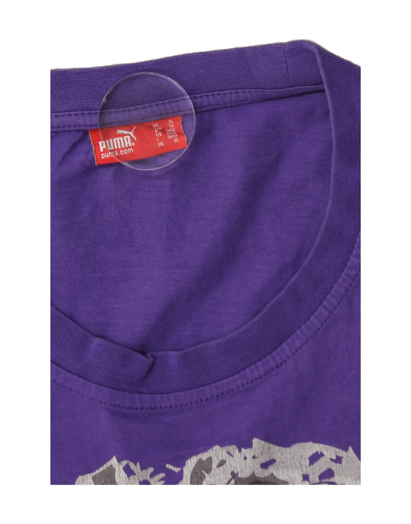 PUMA Mens Graphic T-Shirt Top XL Purple Cotton Vintage Puma and Second-Hand Puma from Messina Hembry 
