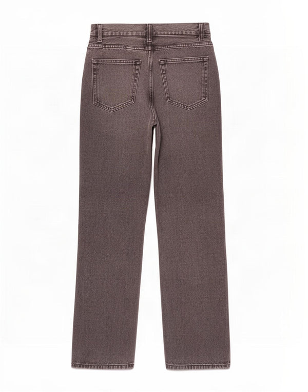 Zara Womens High Waist Wide Leg Jeans EU 40 Medium W30 L33 Grey Cotton