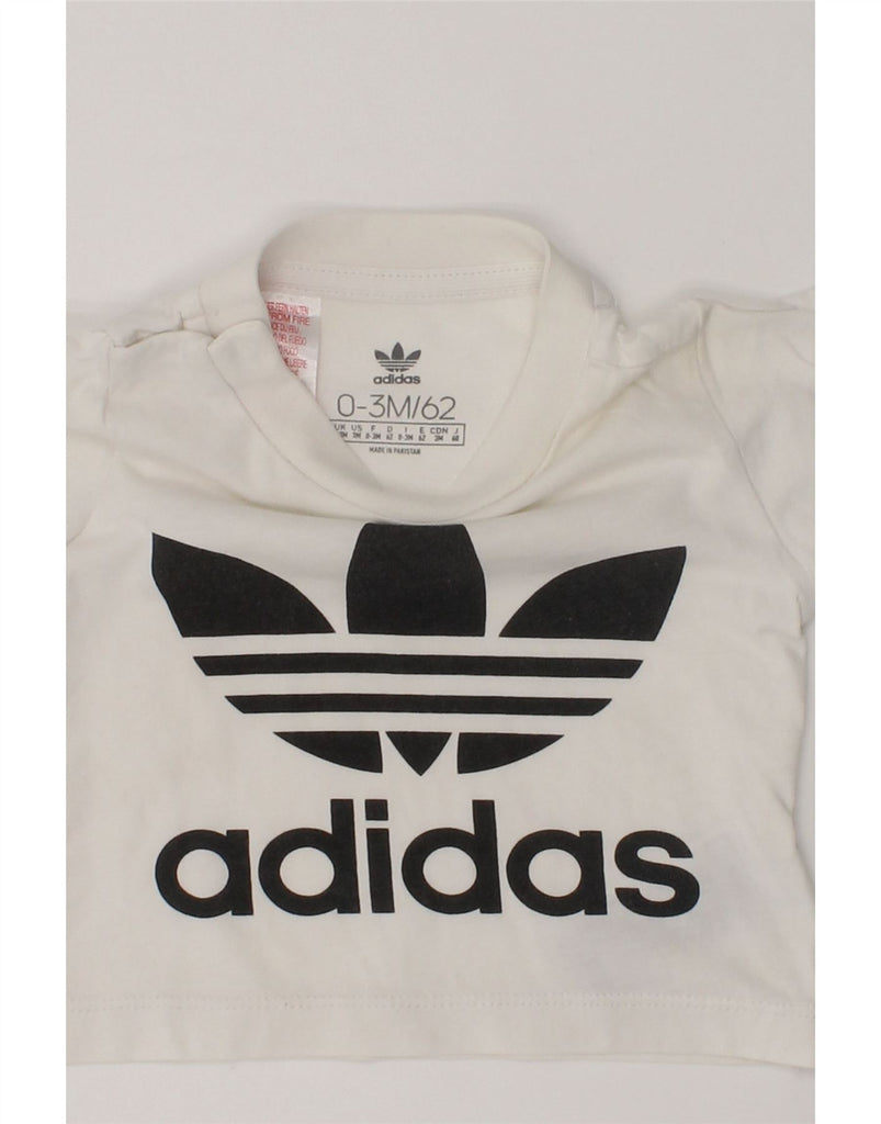 ADIDAS Baby Girls Graphic T-Shirt Top 0-3 Months White Cotton | Vintage Adidas | Thrift | Second-Hand Adidas | Used Clothing | Messina Hembry 