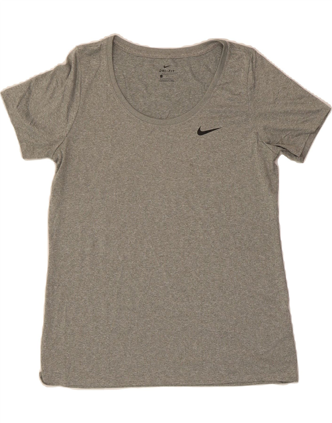 NIKE Womens Dri Fit T-Shirt Top UK 14 Large Grey Flecked Polyester Vintage Nike and Second-Hand Nike from Messina Hembry 