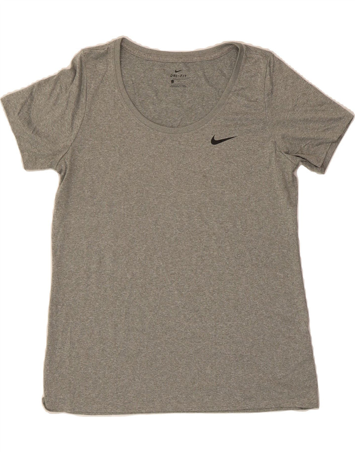 NIKE Womens Dri Fit T-Shirt Top UK 14 Large Grey Flecked Polyester Vintage Nike and Second-Hand Nike from Messina Hembry 
