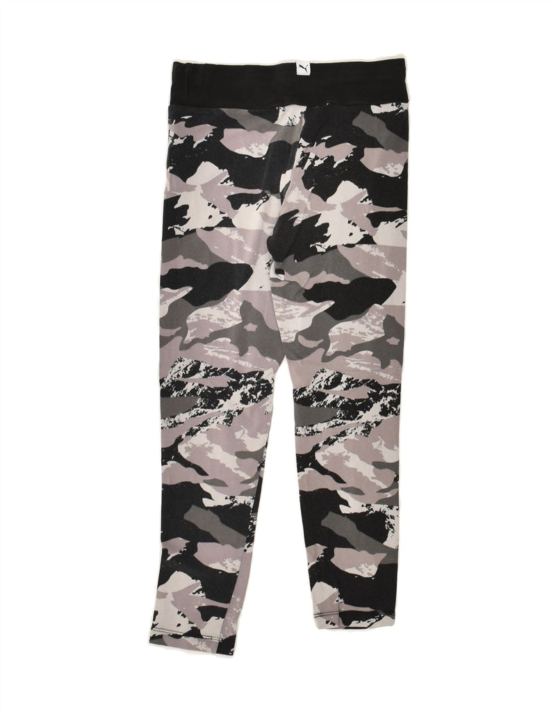 PUMA Girls Leggings 9-10 Years  Grey Camouflage Cotton | Vintage Puma | Thrift | Second-Hand Puma | Used Clothing | Messina Hembry 