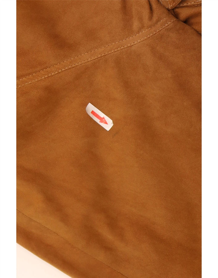 Vintage Mens Suede Bomber Jacket UK 40 Large Brown
