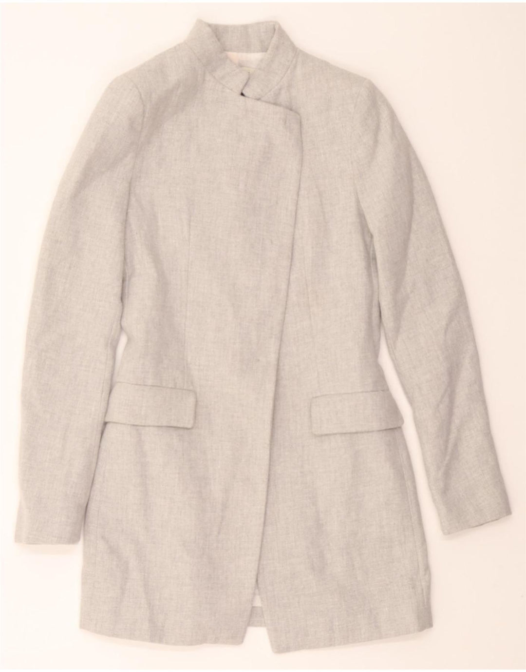 ZARA Womens Overcoat UK 6 XS Grey Polyester Vintage Zara and Second-Hand Zara from Messina Hembry 