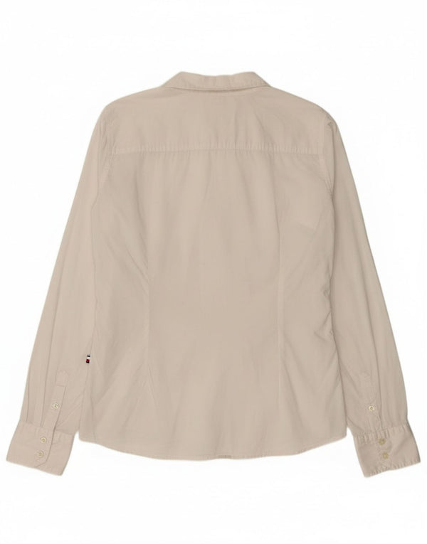 Tommy Hilfiger Womens Shirt UK 12 Medium White Cotton