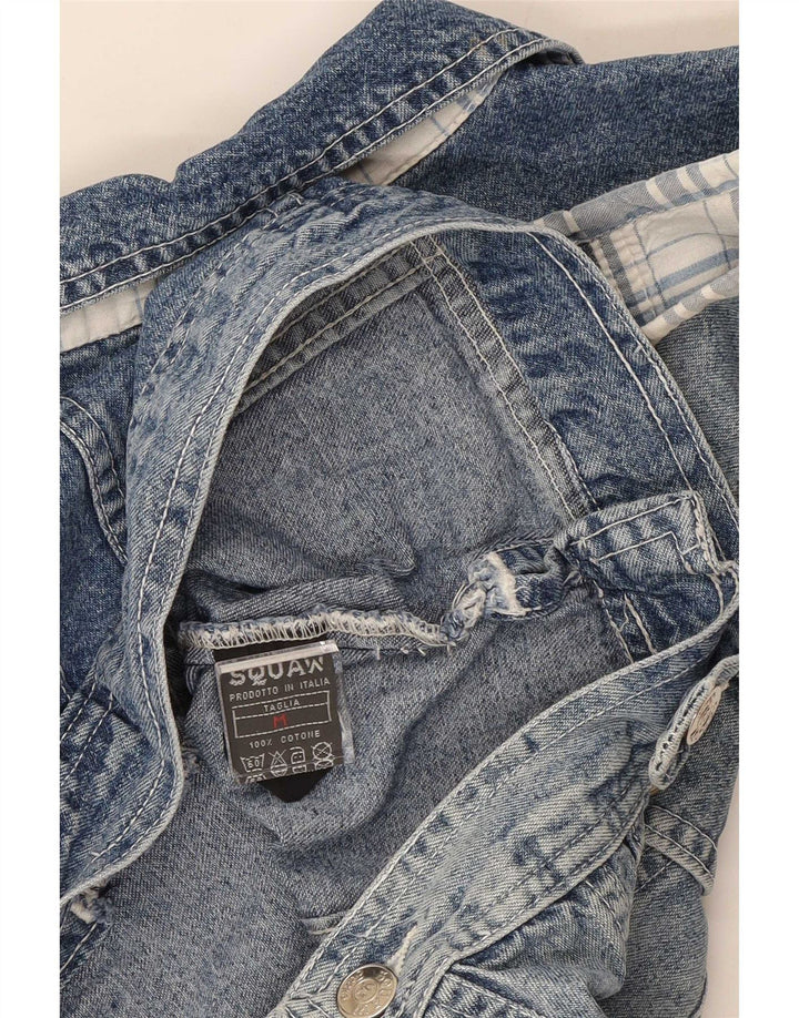 Squaw Womens Crop Denim Gilet UK 12 Medium Blue Cotton