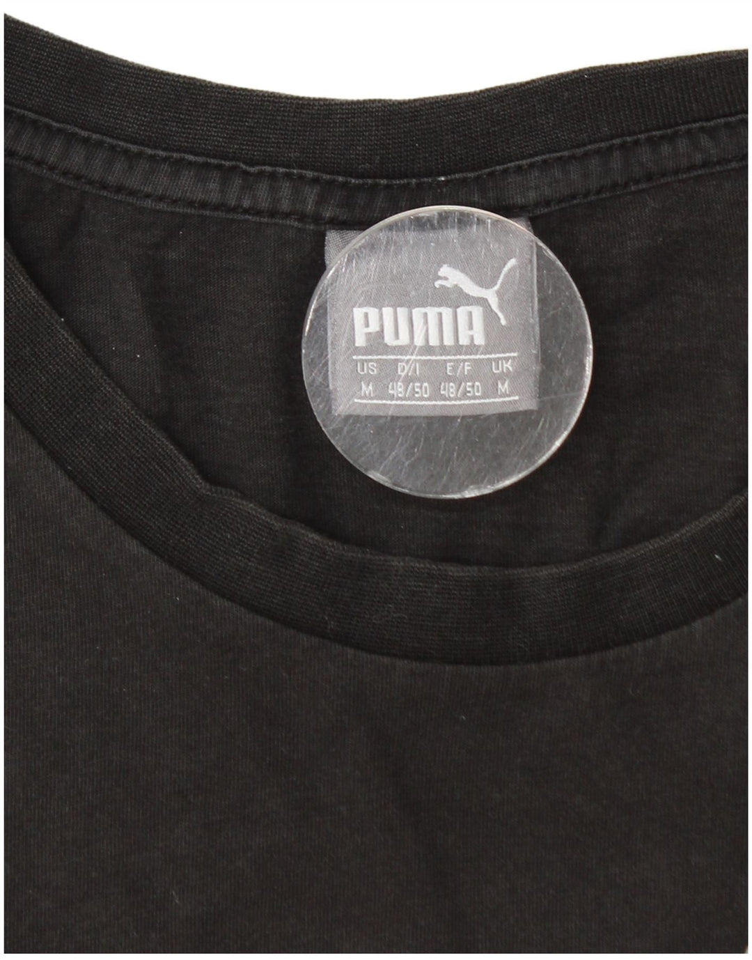 Puma Mens Graphic T-Shirt Top Medium Black Cotton