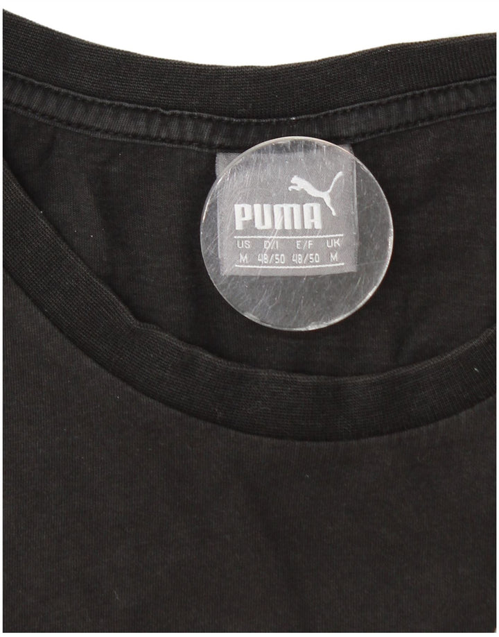 Puma Mens Graphic T-Shirt Top Medium Black Cotton