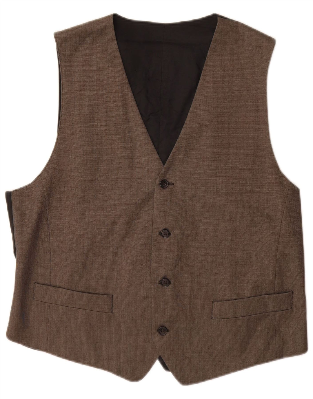 Vintage Mens Waistcoat IT 52 Large Brown Polyester