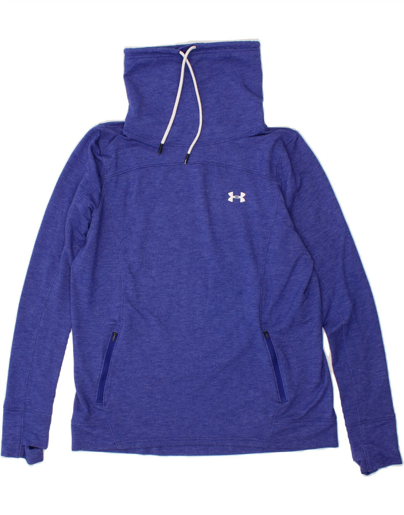 UNDER ARMOUR Womens Roll Neck Sweatshirt Jumper UK 18 XL Blue Flecked | Vintage Under Armour | Thrift | Second-Hand Under Armour | Used Clothing | Messina Hembry 