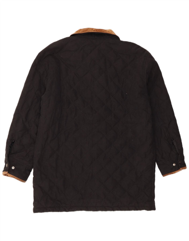 Ralph Lauren Womens Oversized Quilted Overcoat US 4 Small Black Colourblock