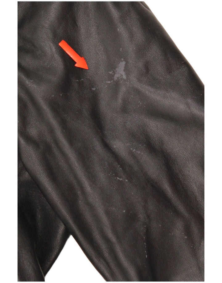 Vintage Mens Leather Coat UK 38 Medium Black Leather