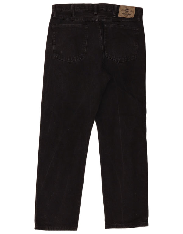 Wrangler Mens Straight Jeans W34 L30 Black Cotton