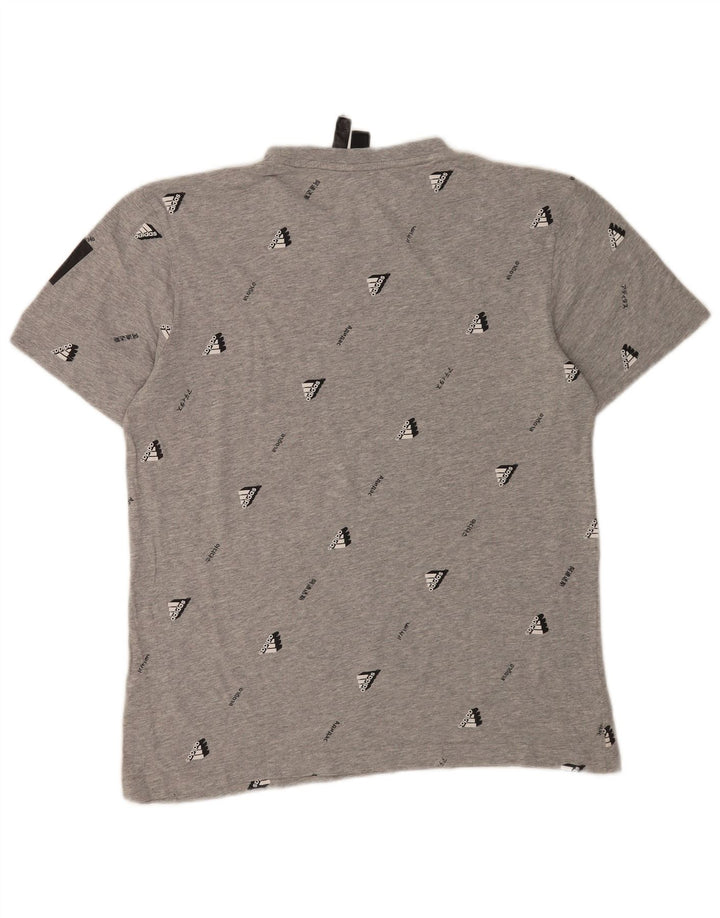 ADIDAS Mens Graphic T-Shirt Top Medium Grey Cotton