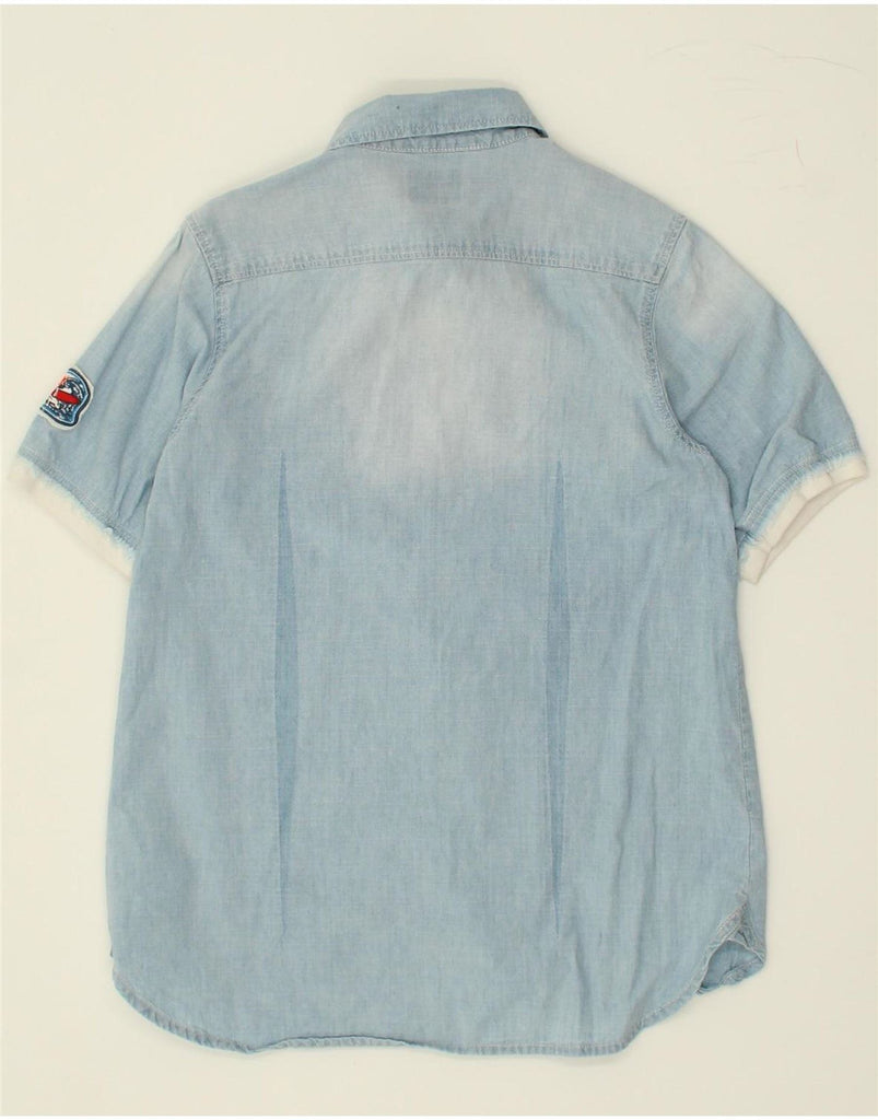 REPLAY Boys Short Sleeve Denim Shirt 8-9 Years Blue Cotton Vintage Replay and Second-Hand Replay from Messina Hembry 