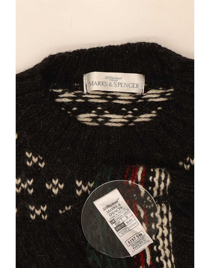 Marks & Spencer Mens St. Michael Crew Neck Jumper Sweater XL Black