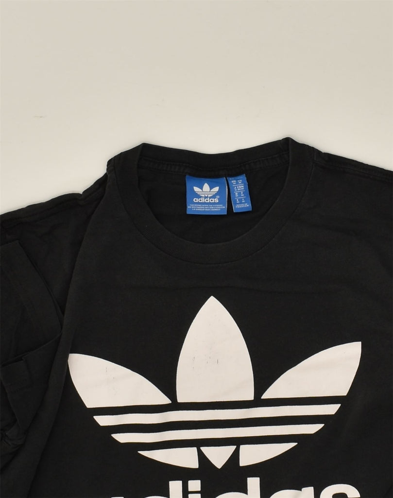 ADIDAS Mens Graphic T-Shirt Top Medium Black Cotton | Vintage Adidas | Thrift | Second-Hand Adidas | Used Clothing | Messina Hembry 