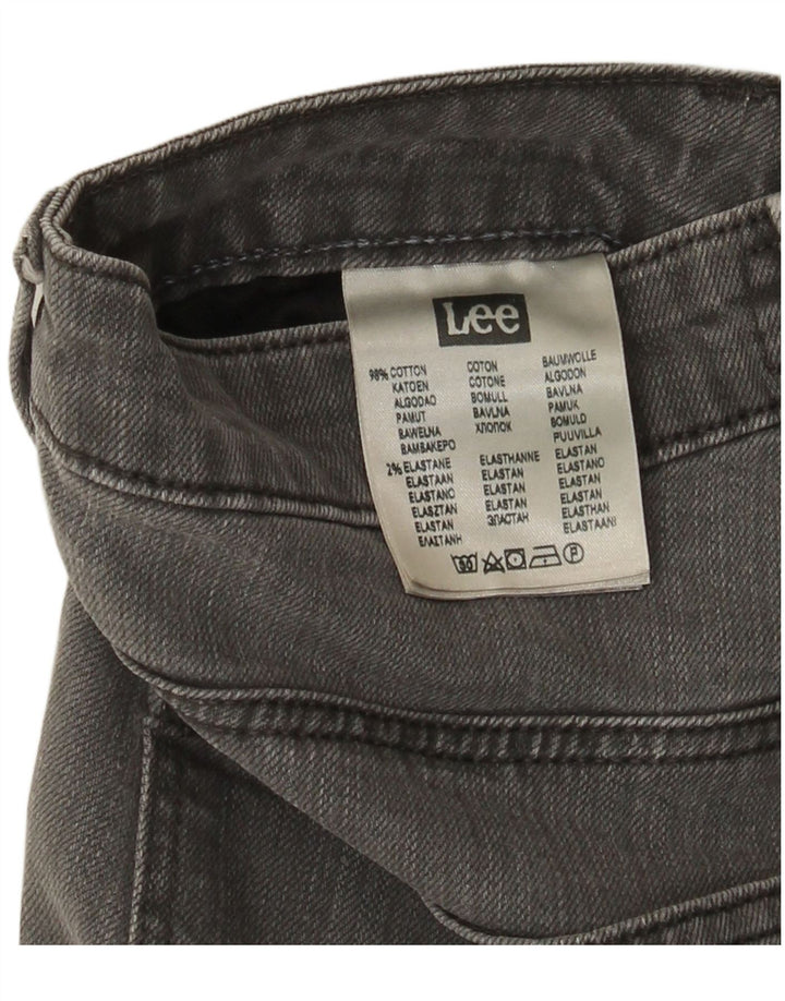 Lee Womens Marion Straight Jeans W28 L31 Grey Cotton