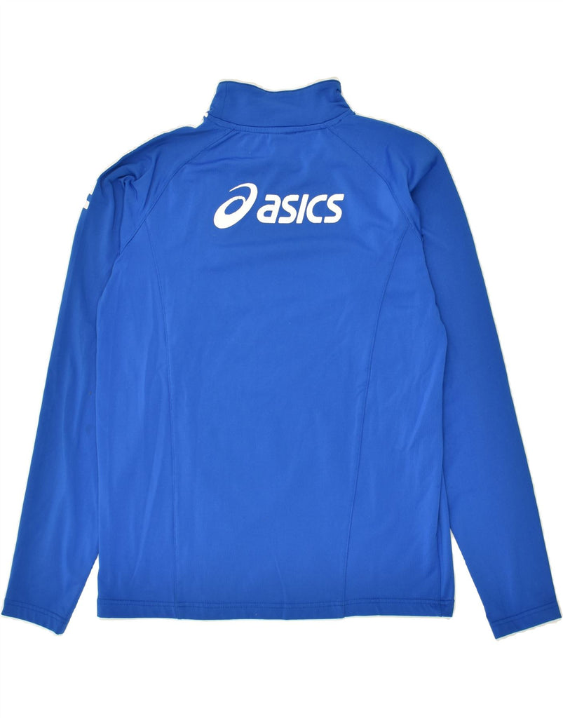 ASICS Mens Graphic Top Long Sleeve Medium Blue | Vintage Asics | Thrift | Second-Hand Asics | Used Clothing | Messina Hembry 