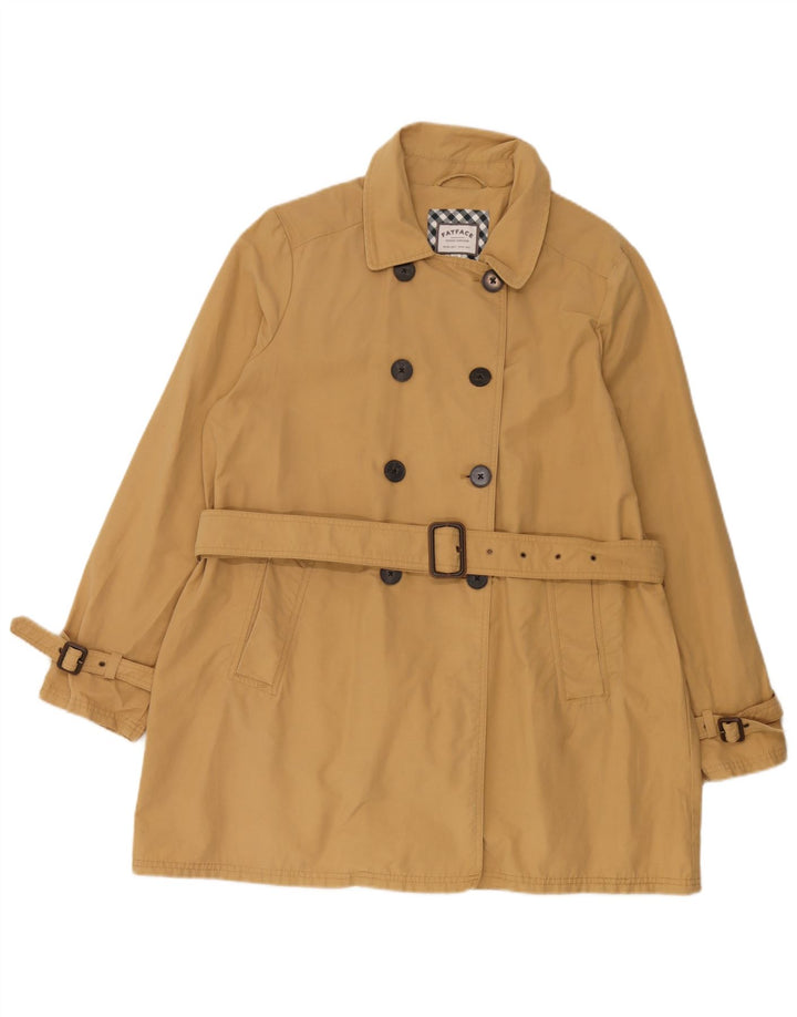 Fat Face Womens Double Breasted Trench Coat UK 16 Large Beige Cotton