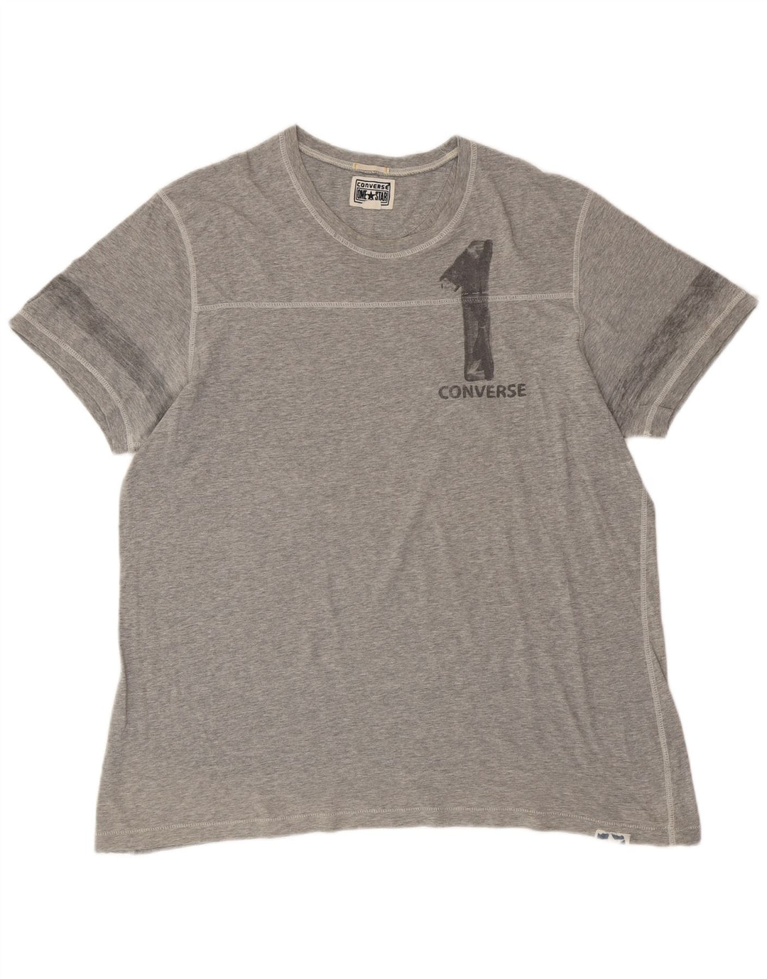 CONVERSE Mens Graphic T-Shirt Top XL Grey Cotton