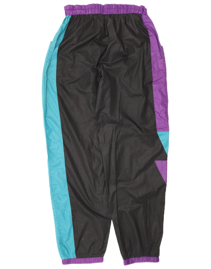 Vintage Womens Graphic Full Tracksuit UK 20 2XL Black Colourblock Polyester