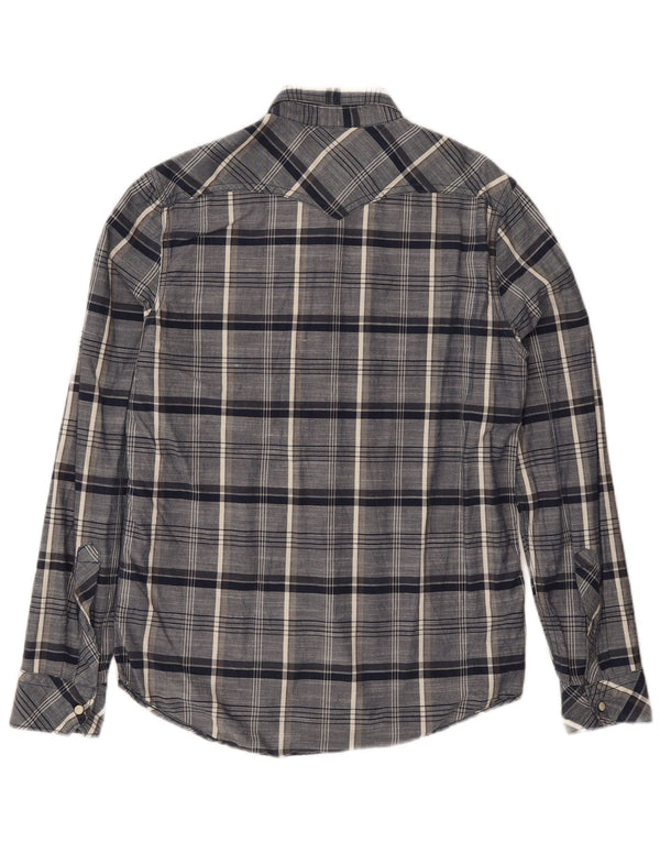 Lee Mens Regular Fit Shirt Small Navy Blue Check Cotton