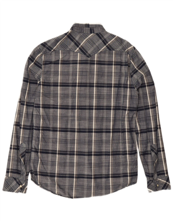 Lee Mens Regular Fit Shirt Small Navy Blue Check Cotton
