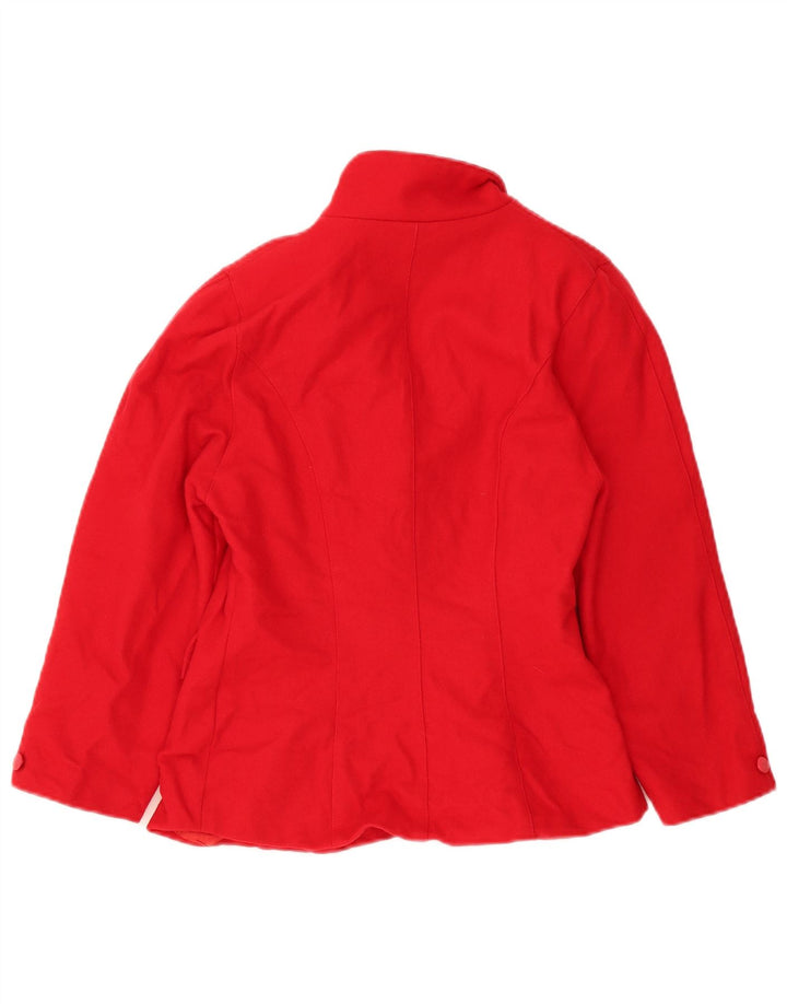 Vintage Womens Double Breasted Blazer Jacket IT 42 Medium Red Wool