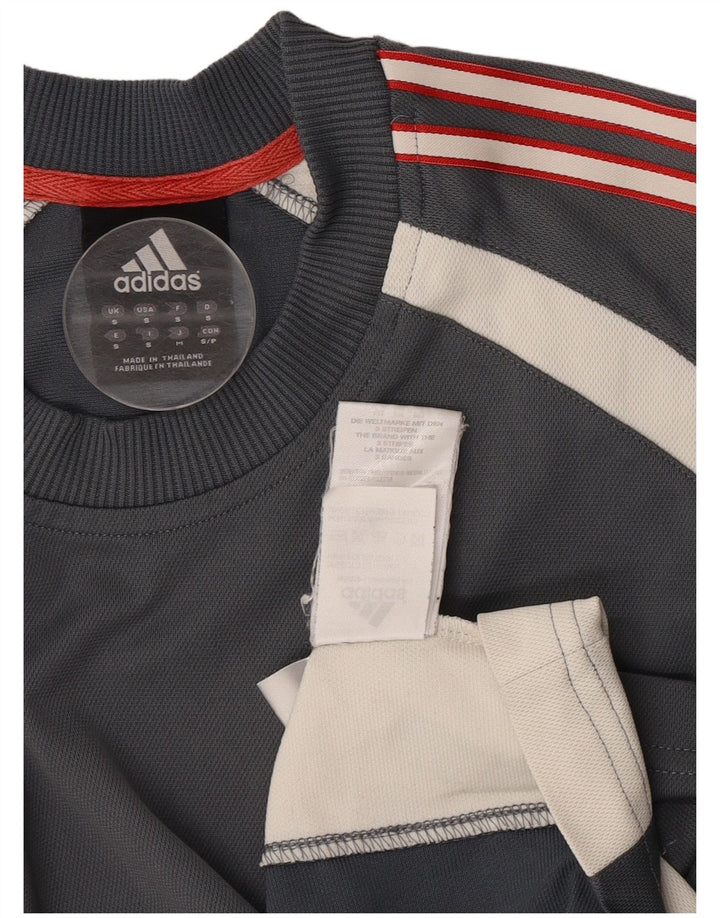 Adidas Mens T-Shirt Top Small Grey Colourblock Polyester