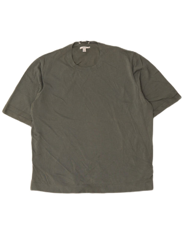 Cos Mens Regular T-Shirt Top XL Khaki Cotton