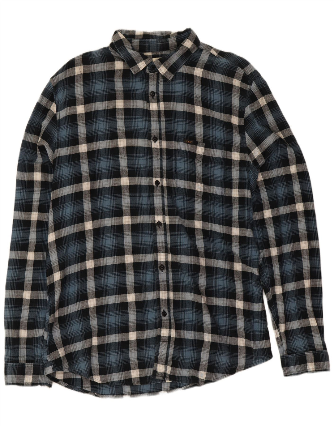 Lee Mens Regular Fit Flannel Shirt XL Blue Plaid