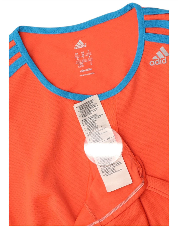 ADIDAS Womens Climalite T-Shirt Top UK 4/6 XS Orange Polyester