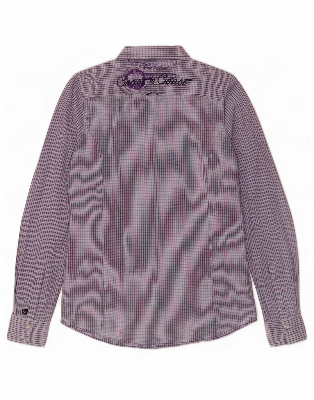 Gaastra Womens Graphic Shirt UK 12 Medium Blue Gingham Cotton