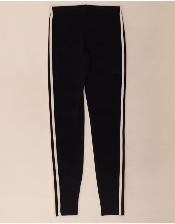 Adidas Girls Leggings 13-14 Years Navy Blue Cotton