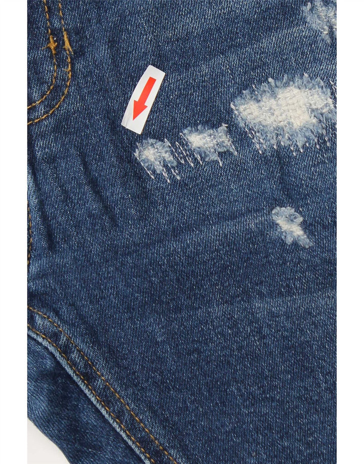Zara Mens Distressed Slim Jeans EU 42 Large W32 L32 Blue Cotton