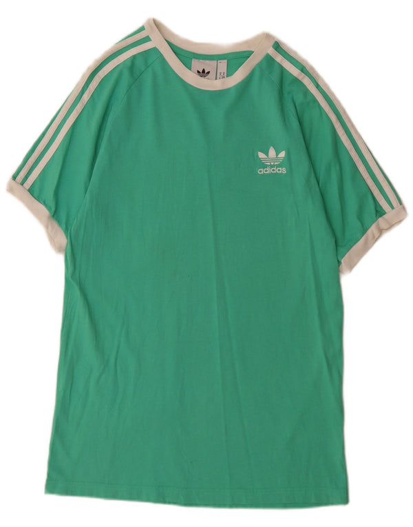 Adidas Mens T-Shirt Top Medium Green Cotton