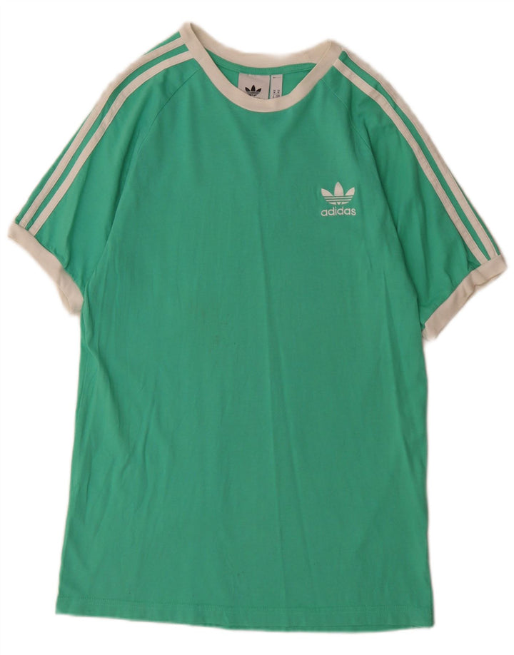 Adidas Mens T-Shirt Top Medium Green Cotton