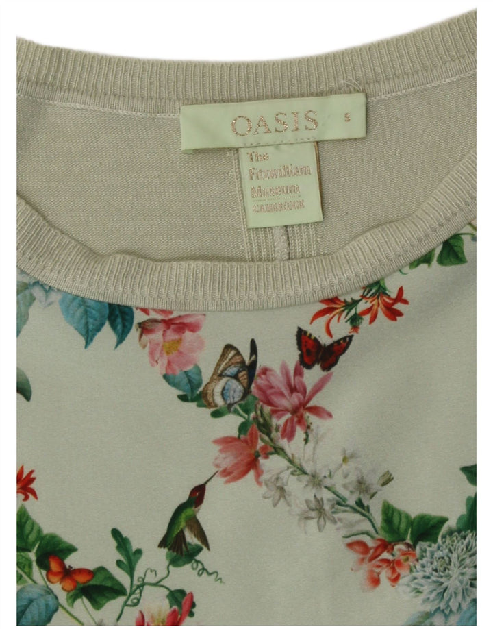 Oasis Womens Blouse Top UK 10 Small Green Floral