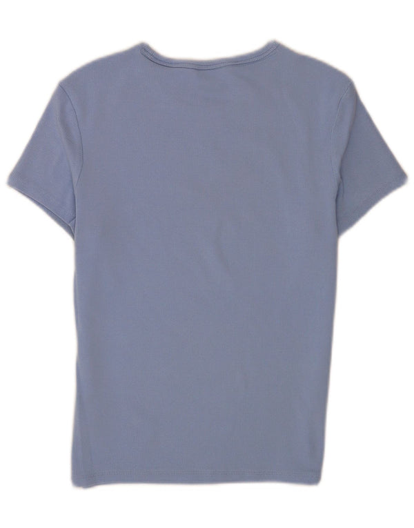 Tommy Hilfiger Womens Crop T-Shirt Top UK 12 Medium Blue Cotton