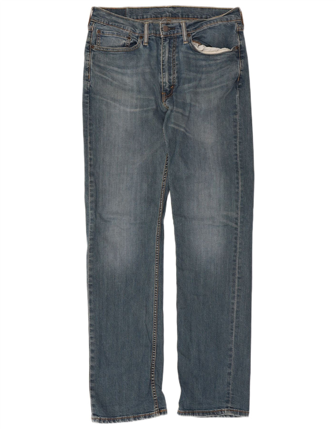 Levi's Mens 514 Straight Jeans W34 L34 Blue Cotton