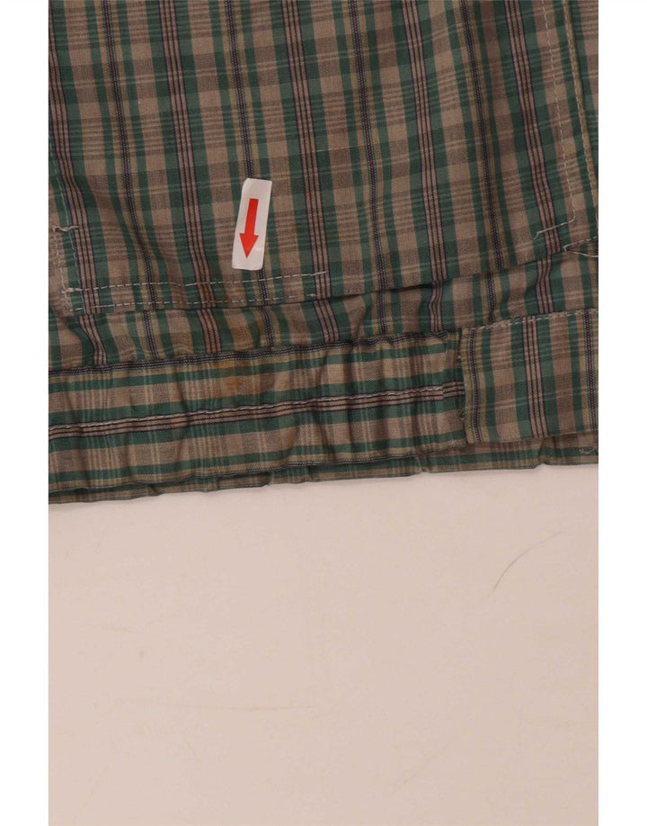 Vintage Mens Bomber Jacket IT 46 Small Green Check